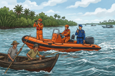 Kapal Pompong Tenggelam di Meranti, Dua Pekerja Sagu Masih Hilang