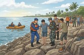 Mancing Di Pemecah Ombak Pantai Bengkalis, Tiga Remaja Terseret Arus