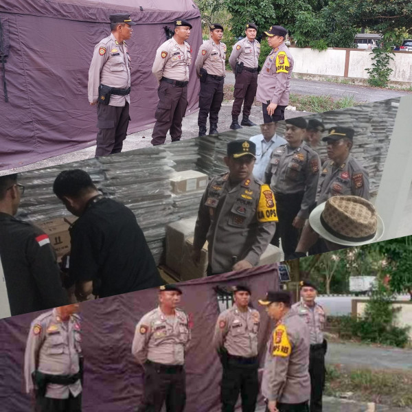 Pastikan Kondisi Logistik Pemilu, Kapolres Siak AKBP Asep Sujarwadi Cek Gudang KPUD Siak