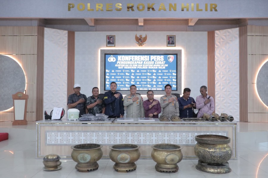 Polres Rokan Hilir Ungkap Pencurian 5 Hiolo Senilai Rp150 Juta di Kelenteng Hai Cuking Sinaboi, Tiga Pelaku Ditangkap