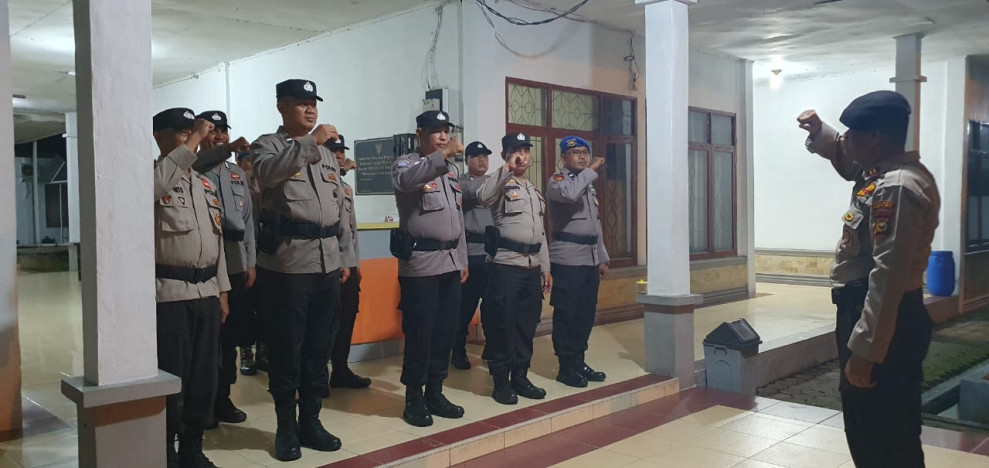 Ops Mantap Brata LK Polres Rohil, Pam KPU Gelar Apel Personel, Ini Pesan Kapolres