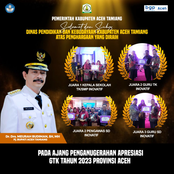 Aceh Tamiang Raih 4 Penghargaan di Apresiasi GTK Berprestasi Tingkat Aceh