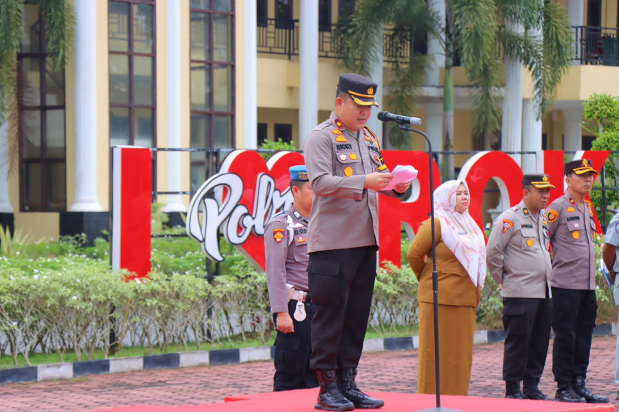 Polres Rohil Apel Gelar Pasukan Operasi Lilin 2023, Dalam Rangka Pengamanan Nataru