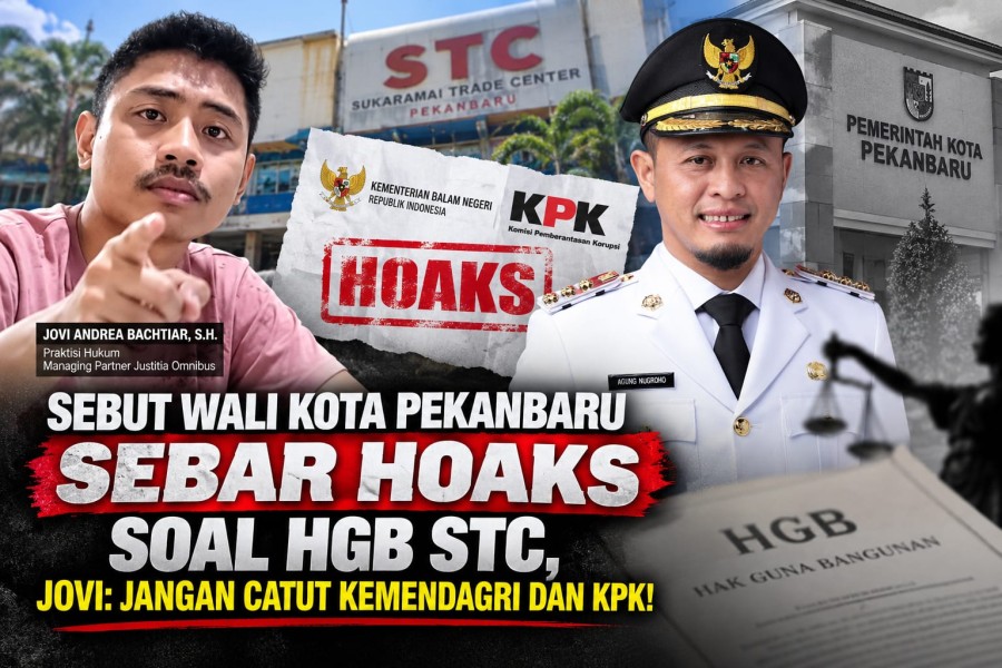 Sebut Wali Kota Pekanbaru Sebar Hoaks Soal HGB STC, Jovi: Jangan Catut Kemendagri dan KPK!