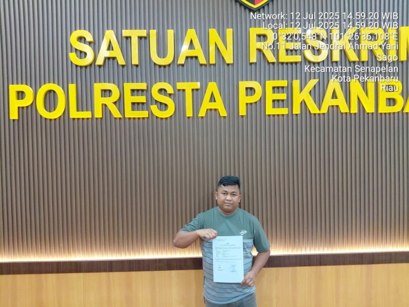 Muhajirin Resmi Laporkan Dugaan Pemalsuan Surat Keterangan Hilang Ijazah Bistamam ke Polresta Pekanbaru