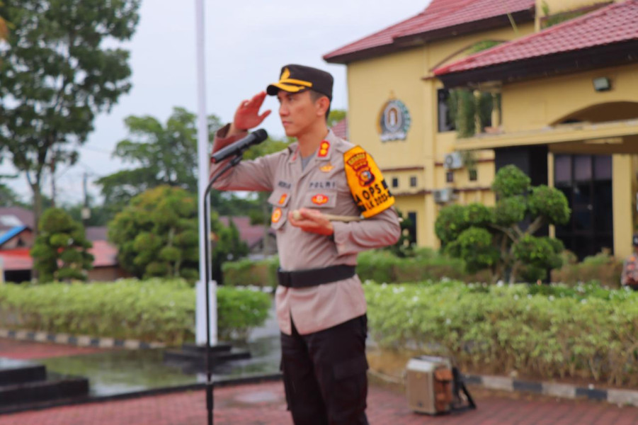 Kapolres Rohil Pimpin Apel Kesiapsiagaan dalam Rangka Pengamanan Tahapan Kampanye