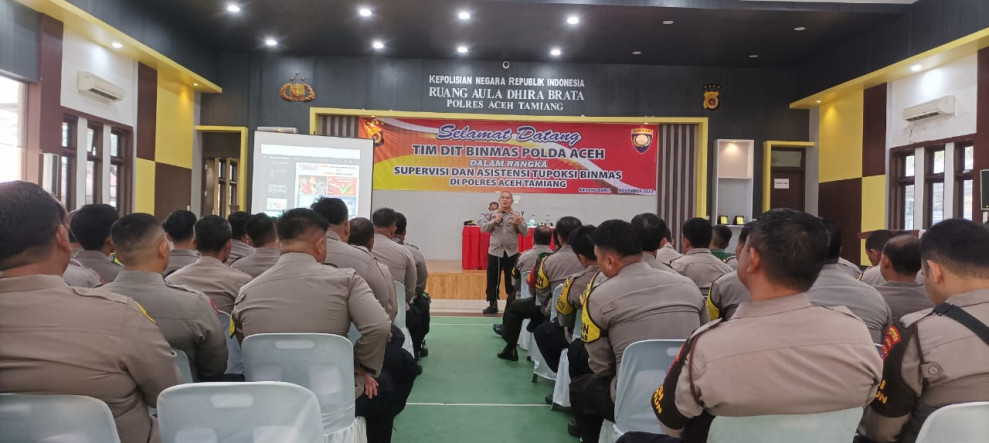Polres Aceh Tamiang Terima Supervisi dan Asistensi Tupoksi Binmas Dit Binmas Polda Aceh