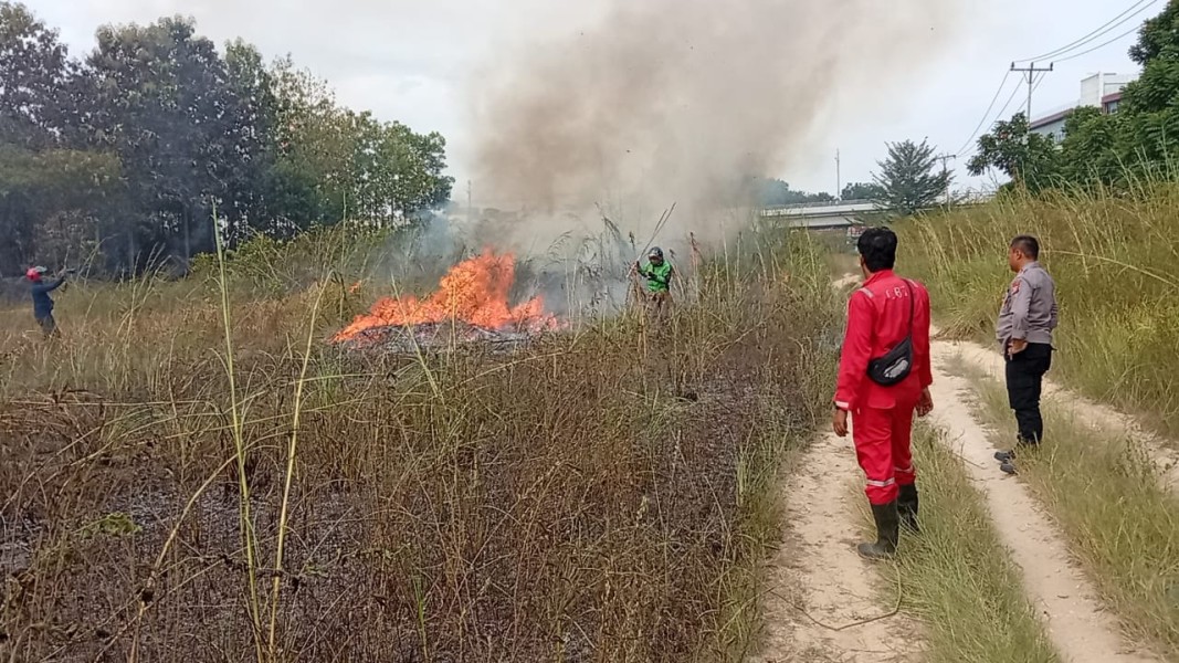 Lahan di Depan Mall SKA Terbakar, BPBD Pekanbaru Turunkan Tiga Armada