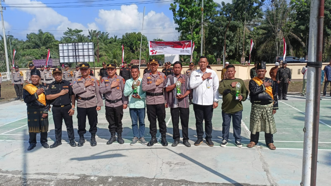 Wujudkan PAM Swakarsa Polsek Koto Gasib Gelar Apel Satkamling
