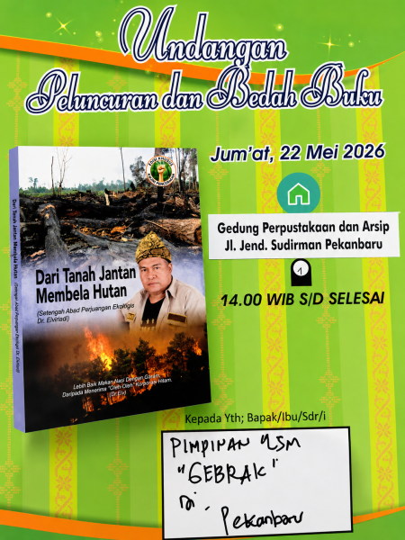 Setengah Abad Membela Alam, Dr. Elviriadi Luncurkan Buku Perjuangan Ekologis di Pekanbaru