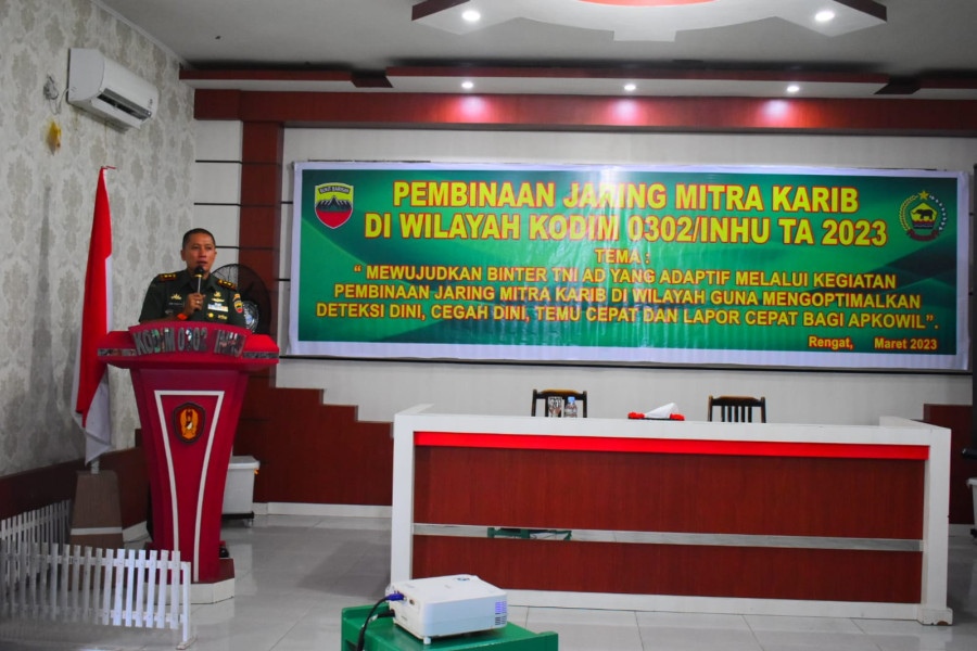 Pembinaan Jaring Mitra Karib Kodim 0302/Inhu Tahun 2023 Dapat Optimalkan Cegah dan Deteksi Dini