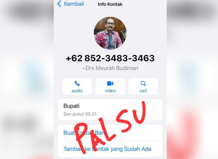 Beredar Akun WhatsApp Palsu Mengatasnamakan Drs Meurah Budiman
