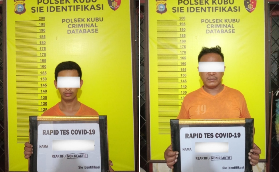 Curi Sepeda Motor di Kampung Sendiri, 2 Pria Ditangkap Polsek Kubu