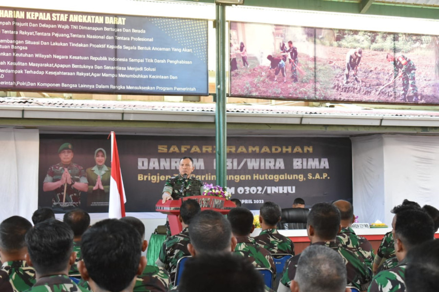 Danrem 031/WB Brigjen TNI Parlindungan Hutagalung SAP Beserta Rombongan Kunker Ke Makodim 0302/Inhu Sekaligus Pamit