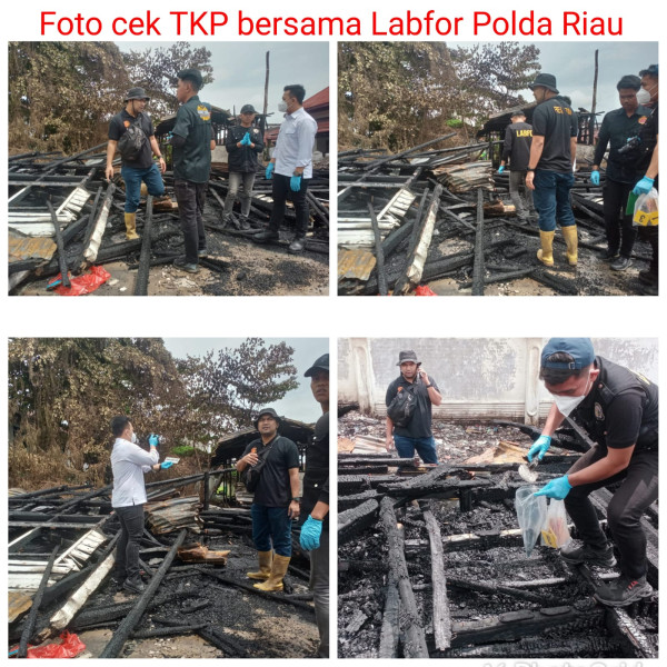 Keterangan Resmi Polres Rohil Terkait Penyebab Terbakarnya Gedung Eks PN Rohil