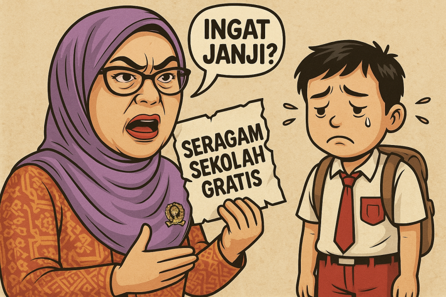 Wabup Kampar Ingkar Janji, Ribuan Siswa SD dan SMP Gigit Jari Tak Dapat Seragam Sekolah