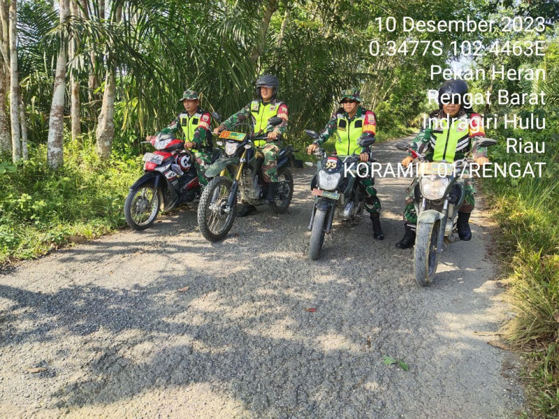 Babinsa Koramil 01/Rengat Kodim 0302/Inhu Rutin Melaksanakan Patroli dan Sosialisasi Karhutla