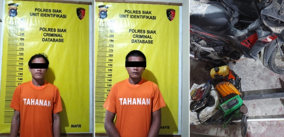 Berkat Kerjasama Antara Polsek Tualang dan Polsek Minas, Pelaku Pembobol Bengkel Berhasil Diringkus