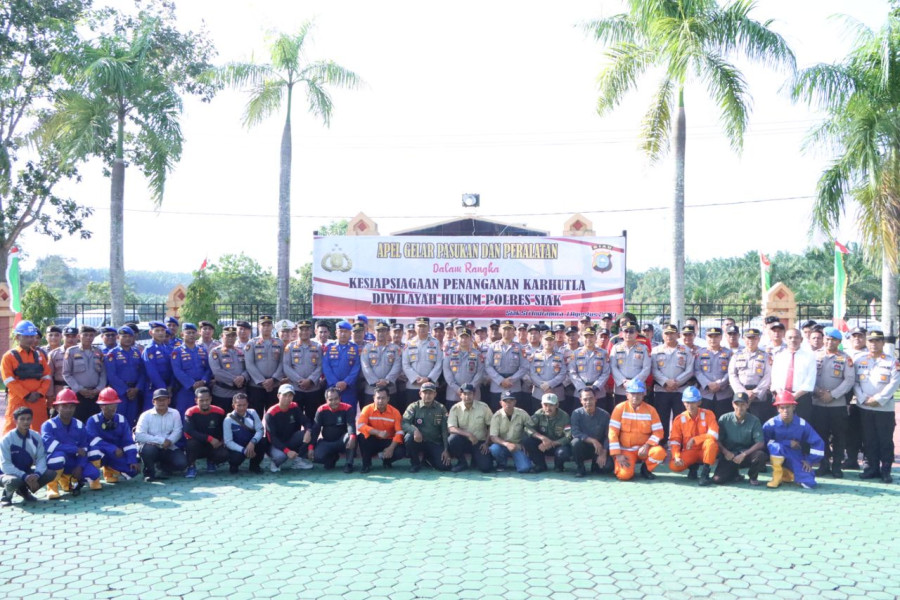 Laksanakan Apel Gelar Pasukan, Kapolres Siak : 'Proses Penanganan Sejauh Ini Masih Bisa Dikendalikan'