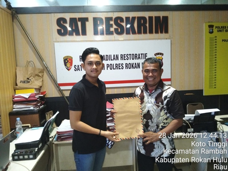 LSM KOREK Riau Sampaikan DUMAS Dugaan Penipuan dan Penggelapan ke Polres Rokan Hulu