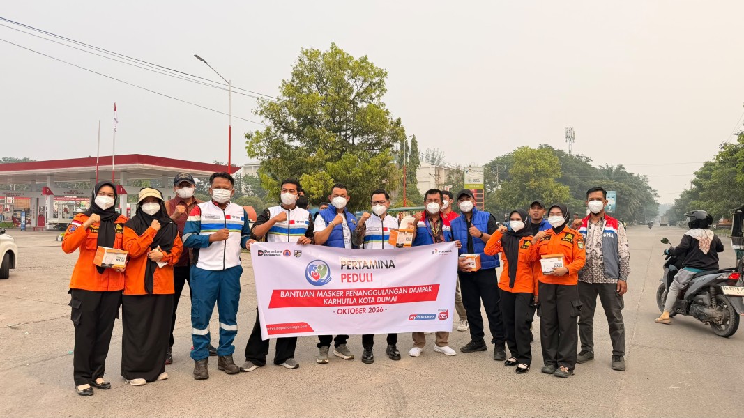 Pemko Dumai dan Pertamina Bagikan 1.000 Masker N95 untuk Lindungi Warga dari Dampak Asap Karhutla