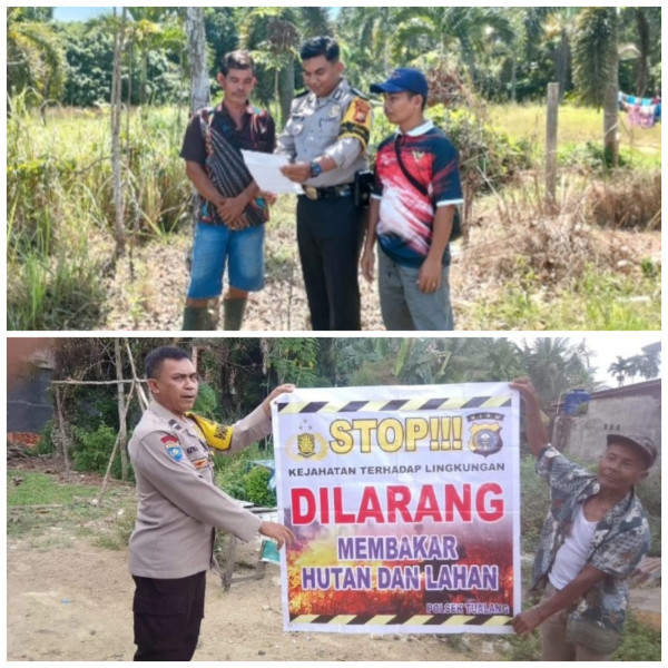 Antisipasi Karhutla, Polsek Tualang  Himbau Warga Agar Tidak Membakar Hutan Dan Lahan