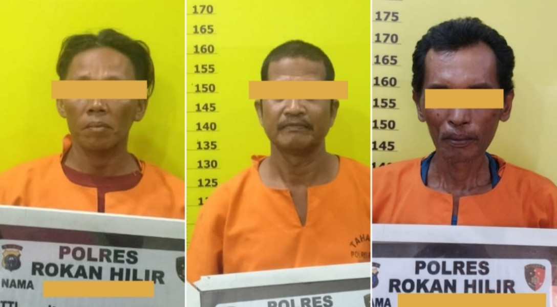 Polres Rohil Amankan Pelaku Pembakaran Hutan dan Lahan Dilokasi Tiga Kecamatan