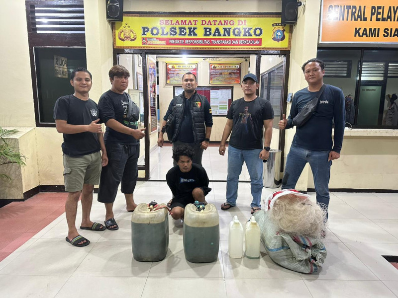 Terekam Cctv Bobol Kios Maling Pertalite dan Jaring Ikan, Pelaku Berhasil Diciduk Polsek Bangko