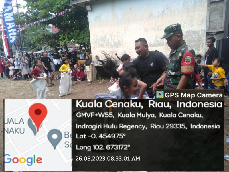 Meriahkan HUT Kemerdekaan RI ke 78, Babinsa Dampingi Kegiatan Perlombaan