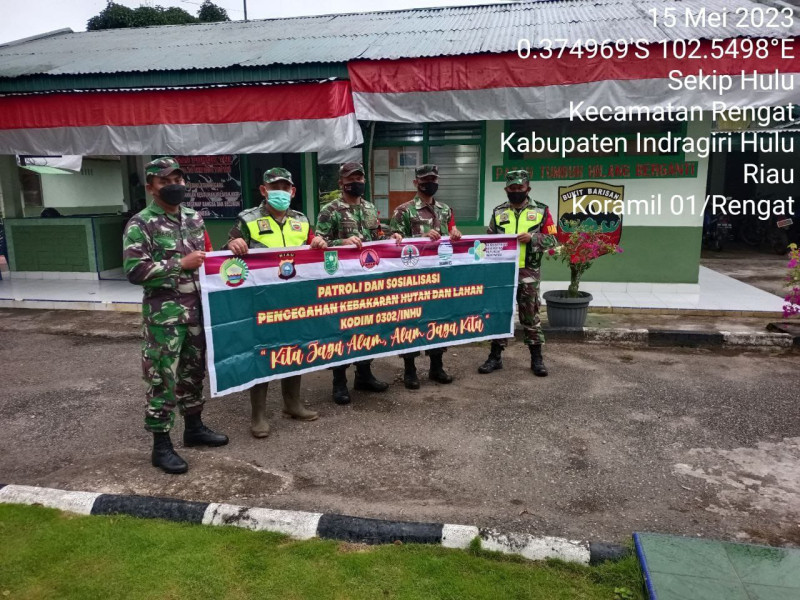 Seluruh Elemen Harus Cegah Karhutla Koramil01/Rengat Adakan Patroli dan Sosialisasi Karhutla