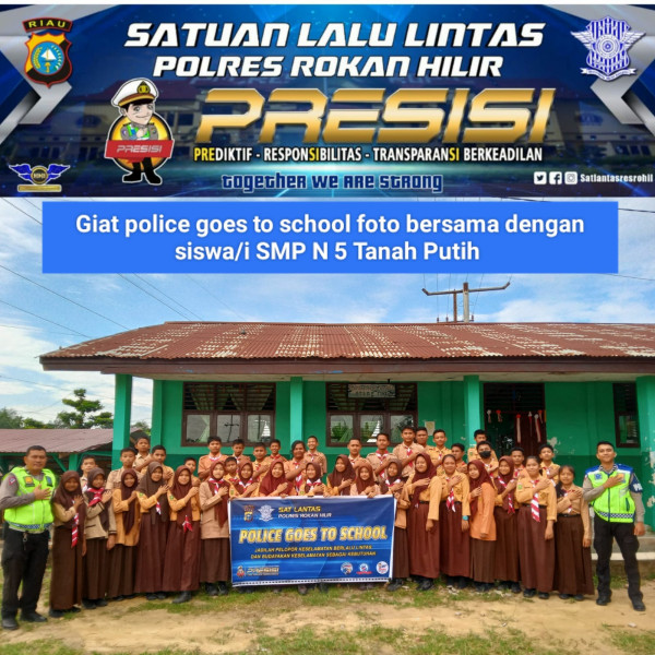 Satlantas Polres Rohil Sampaikan Program Police Goes To School di SMPN 5 Tanah Putih