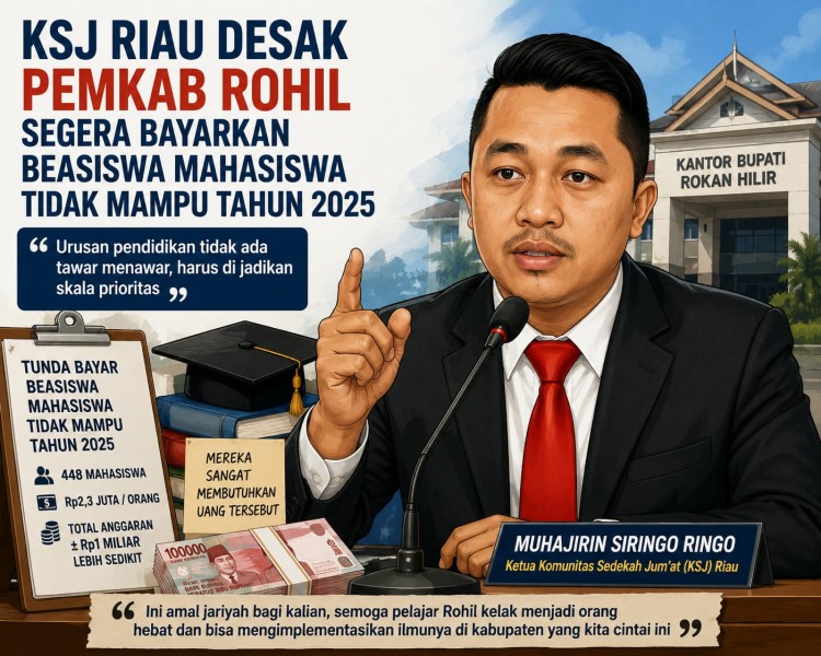 Ketua KSJ Riau Desak Pemkab Rohil Segera Cairkan Beasiswa 448 Mahasiswa Tidak Mampu