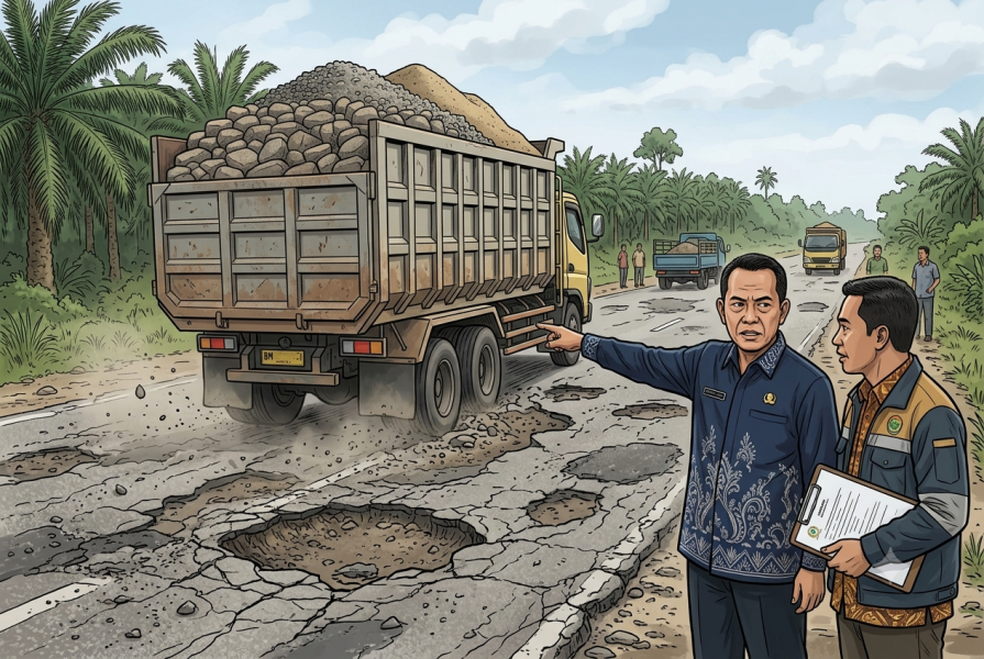 Komisi III DPRD Riau Desak Penertiban Truk Galian C Overtonase di Kampar