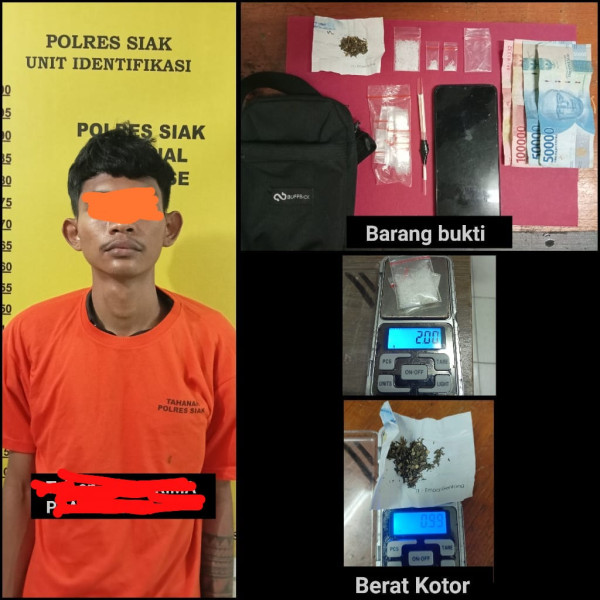 Satres Narkoba Polres Siak Amankan satu Orang Pria Diduga Pelaku Penyalahgunaan Narkotika