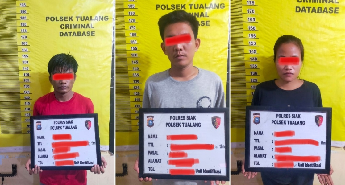 Sedang Melakukan Transaksi Sabu, 3 Orang Diantaranya 1 Perempuan Diamankan Tim Opsnal Polsek Tualang