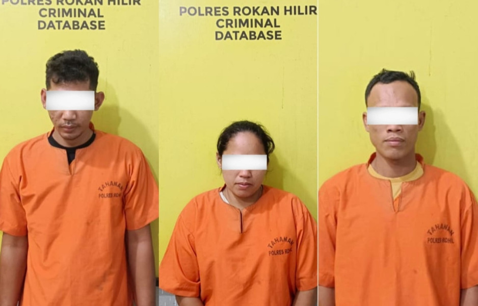 Tanggapi Informasi Masyarakat, Sat Res Narkoba Polres Rohil Ringkus 3 Tersangka Pengedar dan Pemakai Sabu di 2 TKP