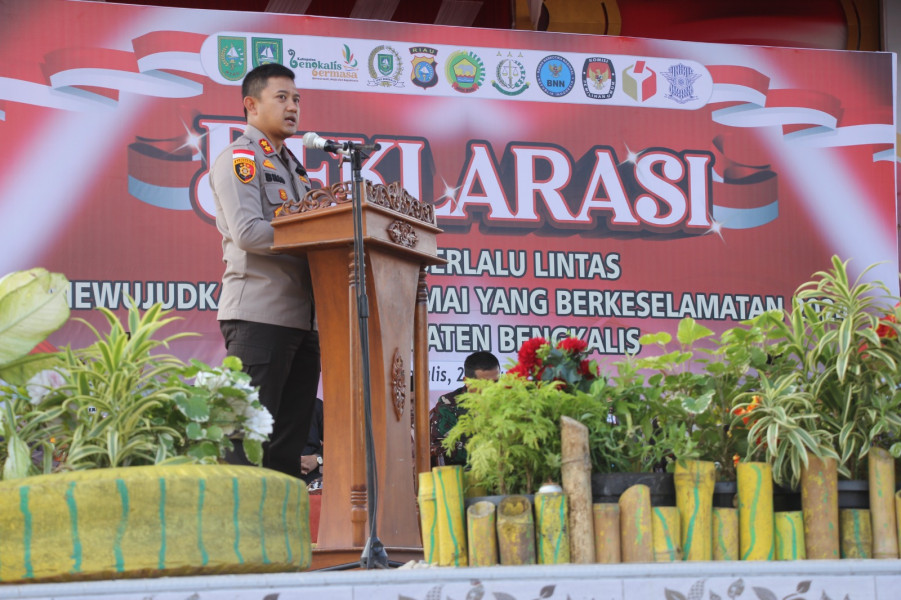 Pawai Tertib Lalu Lintas Mewujudkan Pemilu Damai 2024 di Kabupaten Bengkalis