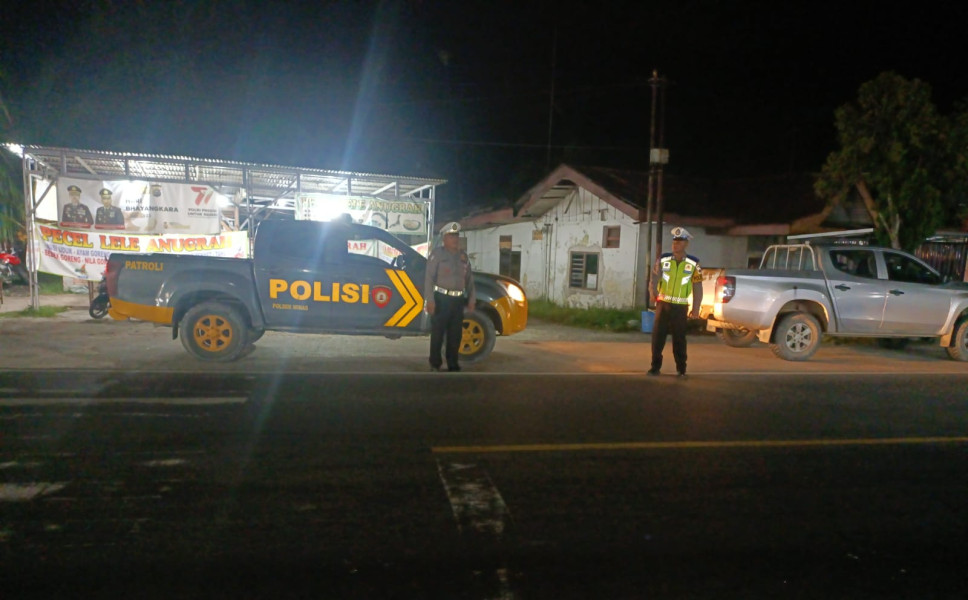 Antisipasi Pelanggaran, Laka Lantas dan C3 di Daerah Rawan, Unit Lantas Polsek Minas Giat Patroli Blue Light