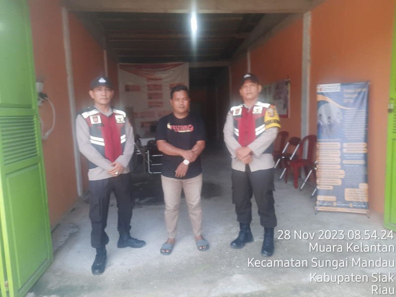 Jelang Pemilu 2024, Polsek Sungai Mandau Sambangi Panwascam dan PPK Kec Sungai Mandau