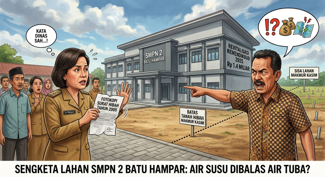 Sengketa Lahan: Kebaikan Makmur Kasim Diduga Dibalas Penyerobotan oleh Pihak SMPN 2 Batu Hampar Rohil