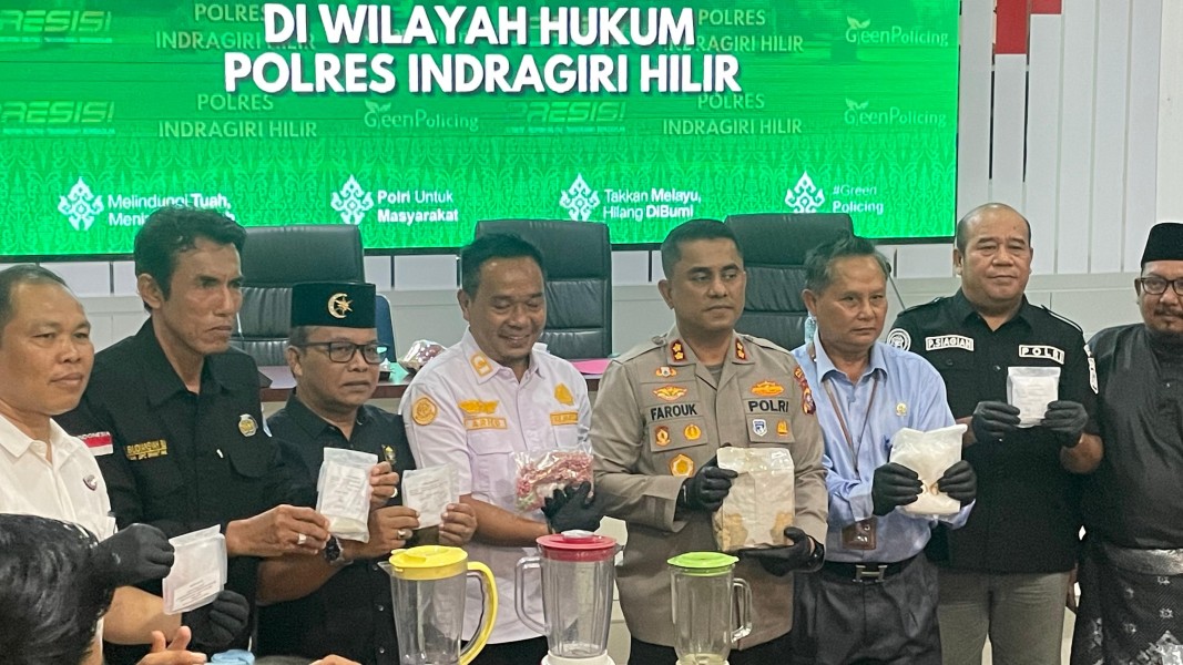 Polres Inhil Musnahkan 2,7 Kilogram Sabu dan 1.351 Butir Ekstasi, 134 Tersangka Diamankan.