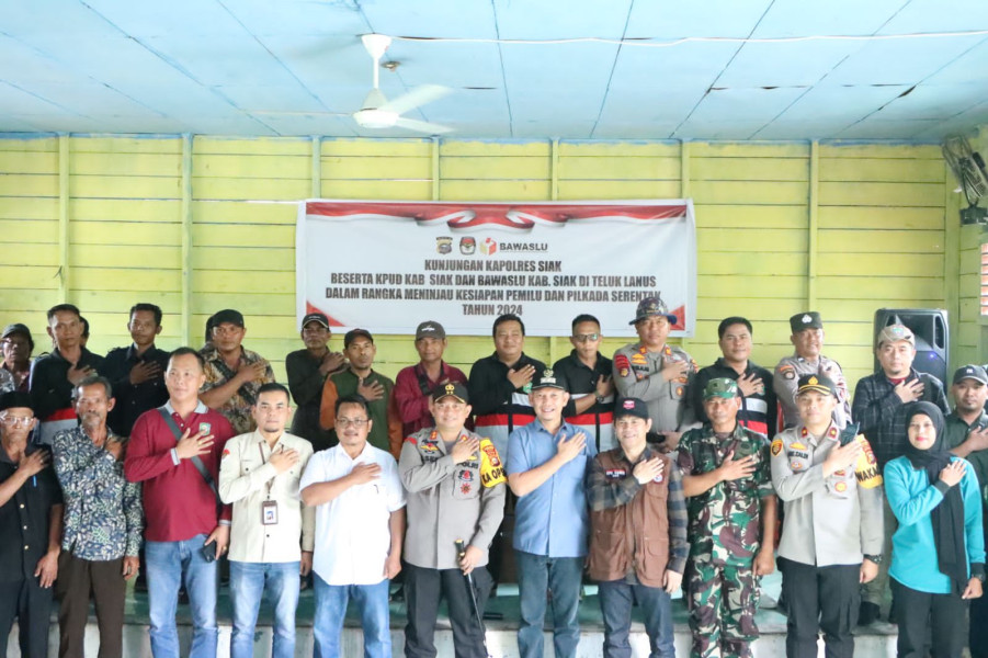 Bersinergi Dengan KPUD dan Bawaslu, Kapolres Siak AKBP Asep Sujarwadi Lakukan Kunjungan Kerja ke Kampung Teluk Lanus
