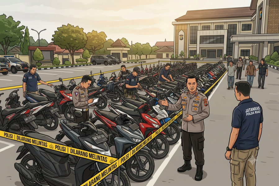 44 Motor Hasil Curanmor Diamankan, Polisi Ungkap Jalur Distribusi hingga Sumbar