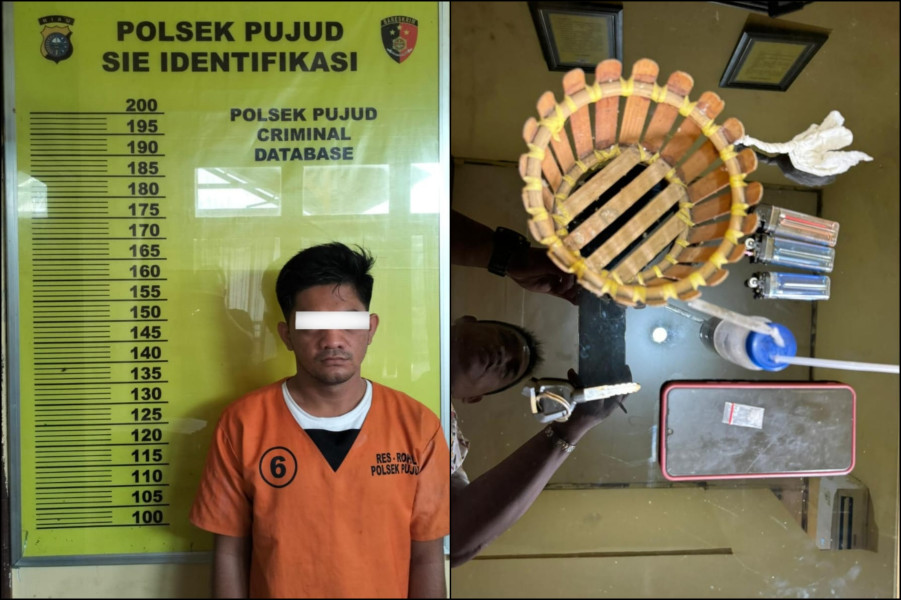 Sering Transaksi Sabu, Seorang Mahasiswa Diringkus Polsek Pujud di Simpang Gapura