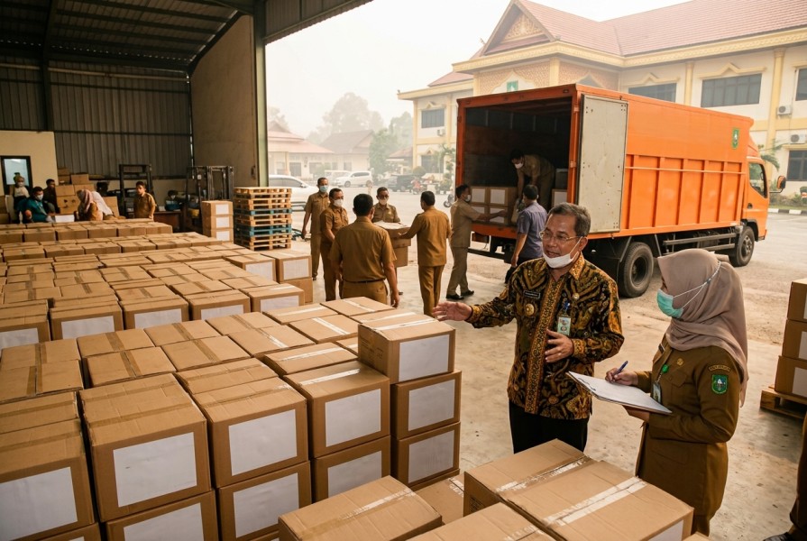 Pemprov Riau Punya 110 Ribu Masker, Besok Mulai Disalurkan ke Pelalawan