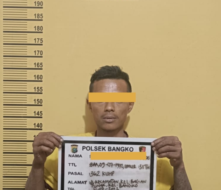 Maling TV dan Pakaian di Rumah Warga, Pria Pecandu Narkoba Diciduk Polsek Bangko