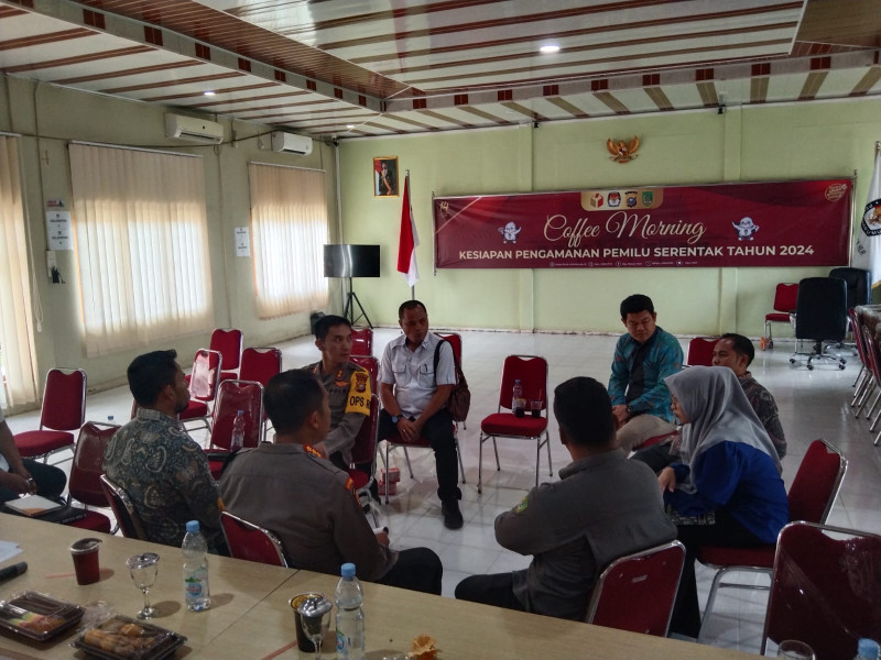 Kapolres Rohil Ikuti Coffee Morning via Zoom Meeting Kapolda Riau dengan Forkopimda dan KPU
