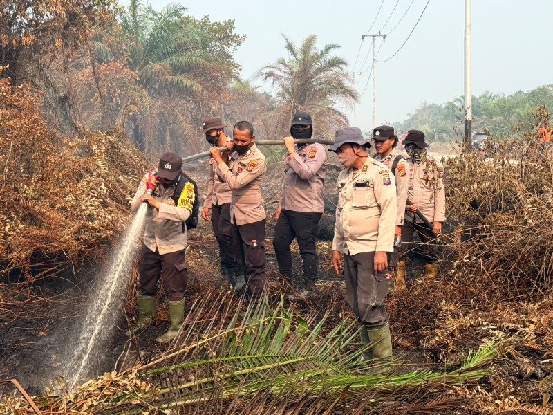 Karhutla Sungai Meranti Jadi Perhatian Serius, Bupati Bengkalis dan Wakapolres Turun Langsung ke Lokasi