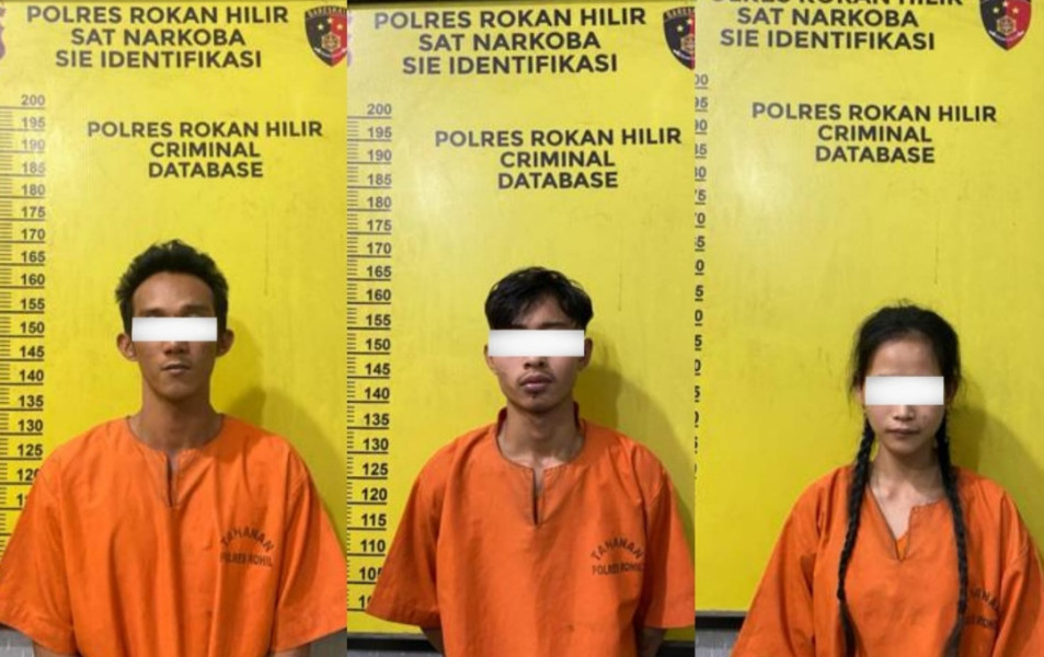 Sat Res Narkoba Polres Rohil Ciduk 4 Tersangka Suka Transaksi Sabu di KM 37 dan Sita 17 Gram BB