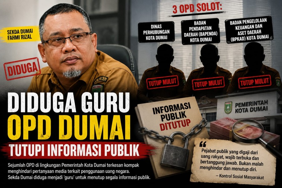 Sekda Dumai Diduga Jadi Guru OPD Tutupi Informasi Publik, Sorotan Anggaran Puluhan Miliar Kian Menguat